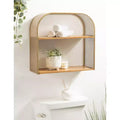 Kate and Laurel Urso Arch Wood Floating Side Table, 20x7x19, Natural and Gold