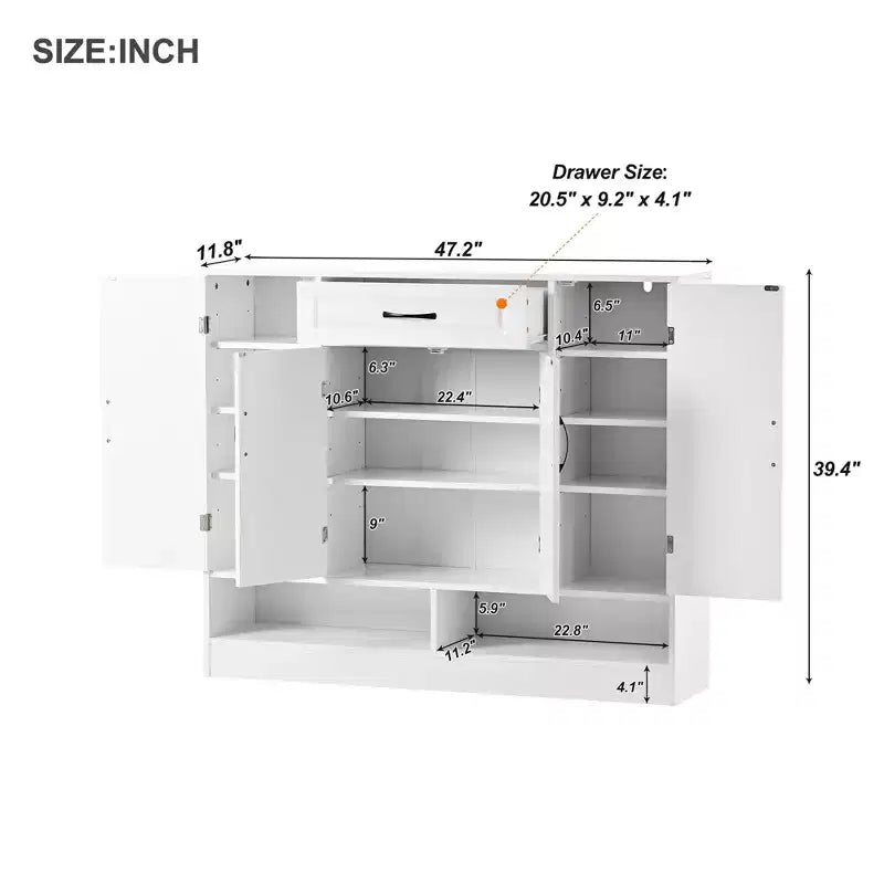 Sleek and Modern Shoe Cabinet With Adjustable Shelves - ModernLuxe