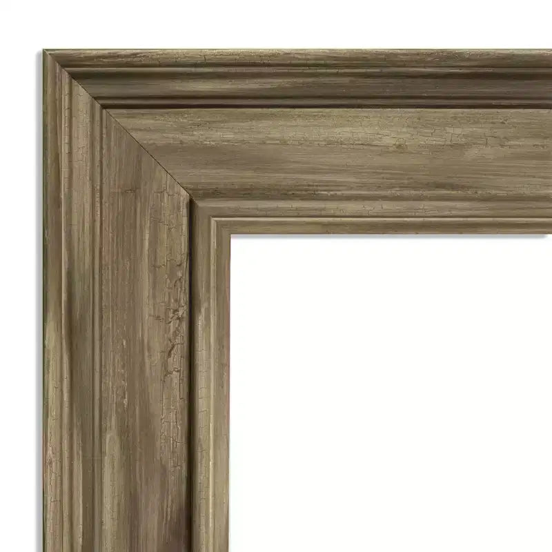 Amanti Art Alexandria Petite Bevel Wood Bathroom Wall Mirror