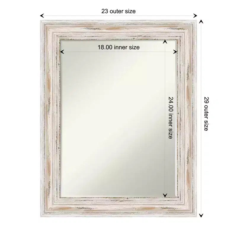 Amanti Art Alexandria Petite Bevel Wood Bathroom Wall Mirror