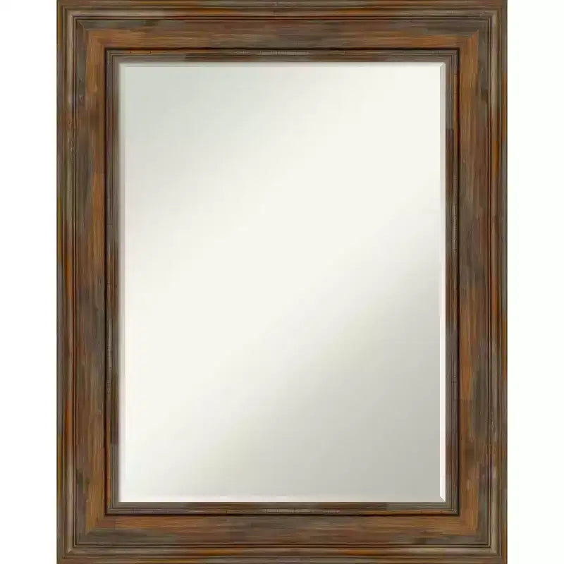 Amanti Art Alexandria Petite Bevel Wood Bathroom Wall Mirror