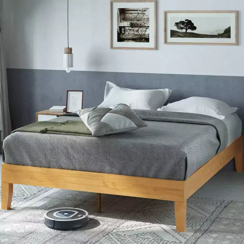 Moiz 14 Deluxe Wood Platform Bed Frame Natural - Zinus