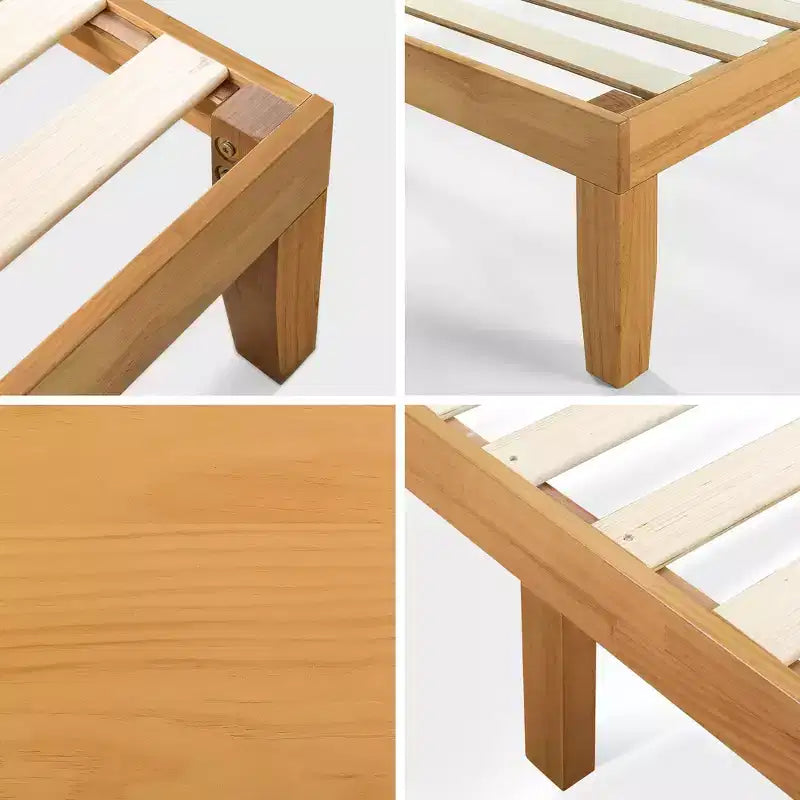 Moiz 14 Deluxe Wood Platform Bed Frame Natural - Zinus