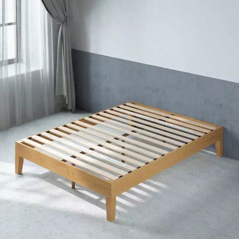 Moiz 14 Deluxe Wood Platform Bed Frame Natural - Zinus