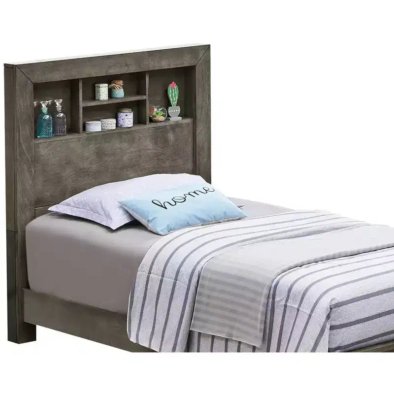Passion Furniture Burlington Twin Platform Bed with Storage Shelf