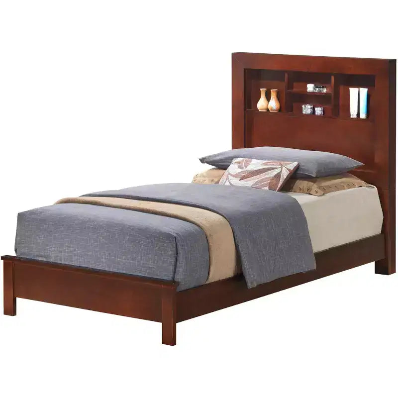 Passion Furniture Burlington Twin Platform Bed with Storage Shelf