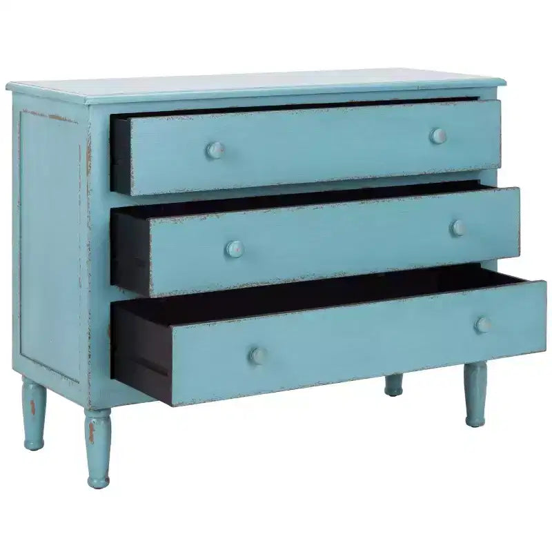 Talbot 3 Drawer Chest - AMH1517 - Distressed Blue - Safavieh Couture