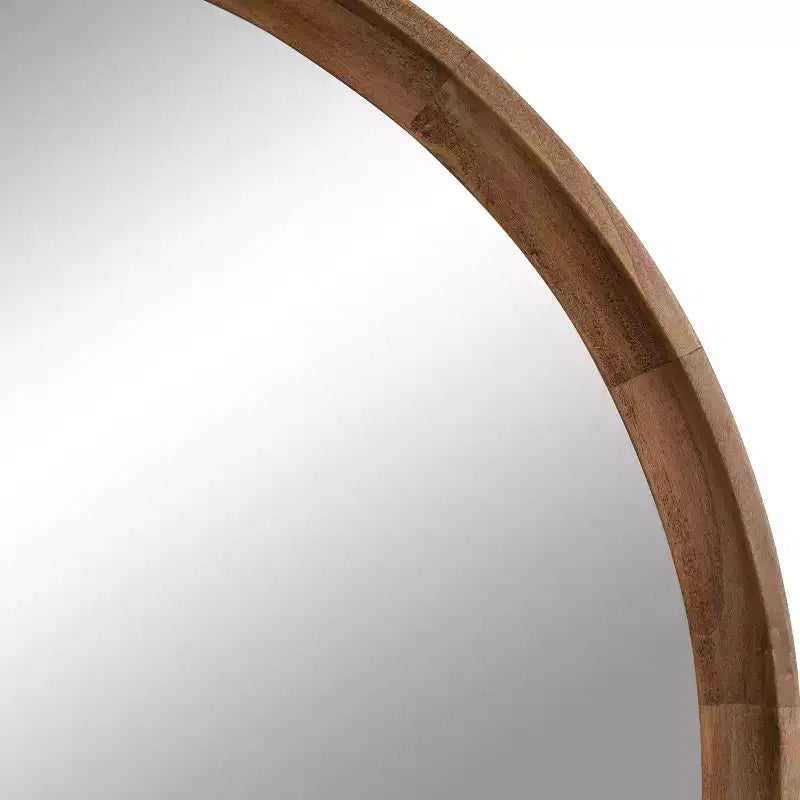 Kate and Laurel Hatherleig Oval Wood Capsule Mirror, 22x38, Rustic Brown