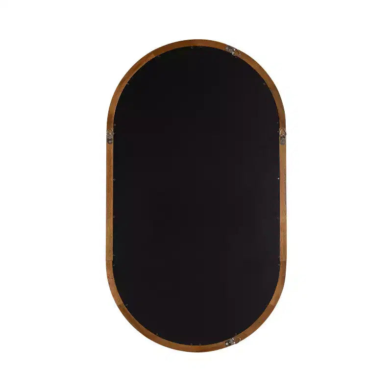 Kate and Laurel Hatherleig Oval Wood Capsule Mirror, 22x38, Rustic Brown