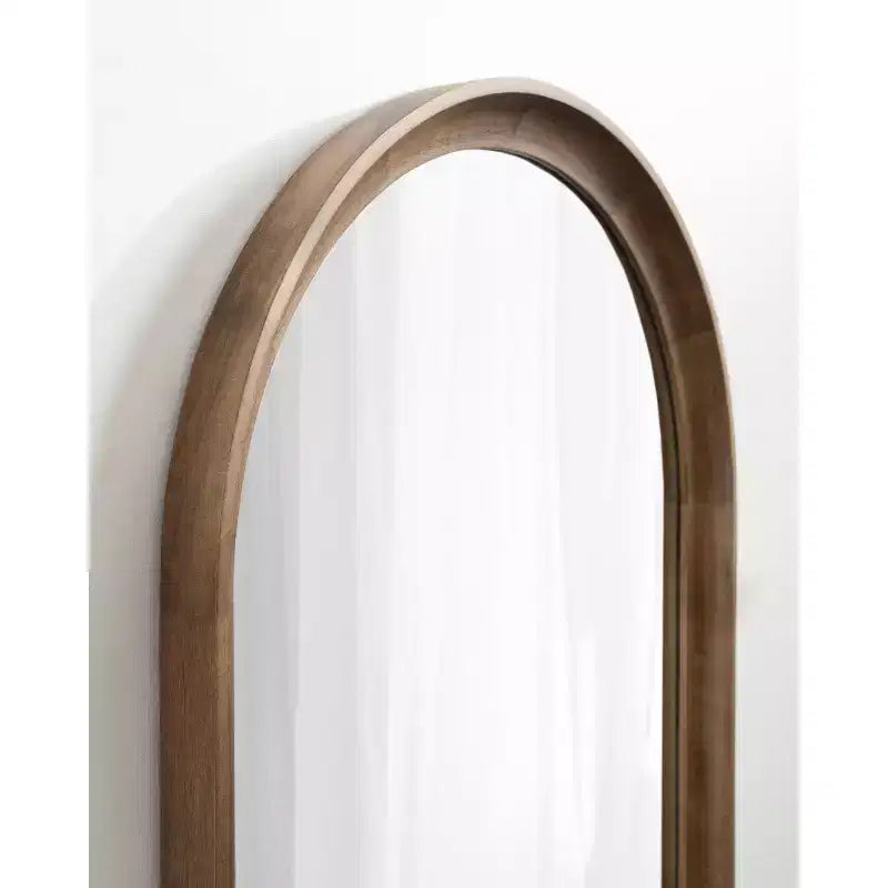 Kate and Laurel Hatherleig Oval Wood Capsule Mirror, 22x38, Rustic Brown