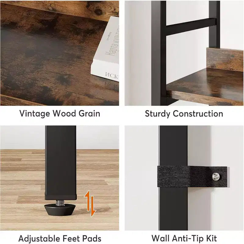 Tribesigns 5-Tier Bookcase, 70.87 Etagere Double Wide Bookshelf, Wood Book Shelving Unit
