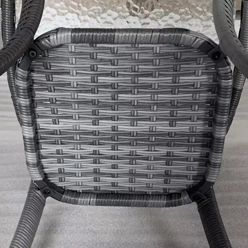 Outsunny Rattan Coffee Table with Storage Shelf, Hand-Woven Wicker Outdoor Side Table with Water-Ripple Glass Top