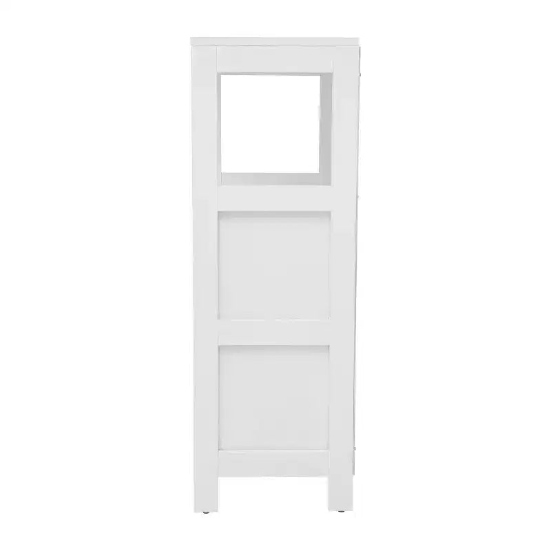 Emma and Oliver Bathroom Storage Organizer with Open Display Shelf and Two Removable Drawers