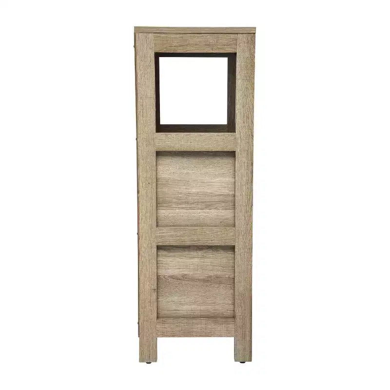 Emma and Oliver Bathroom Storage Organizer with Open Display Shelf and Two Removable Drawers