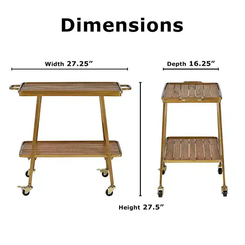 Felix 2 Tier Bar Cart - Adore Decor