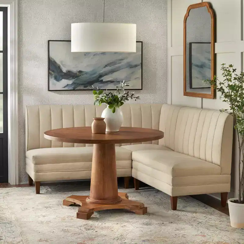 Lifestorey Kerrington Channel Back Breakfast Nook Corner Chair