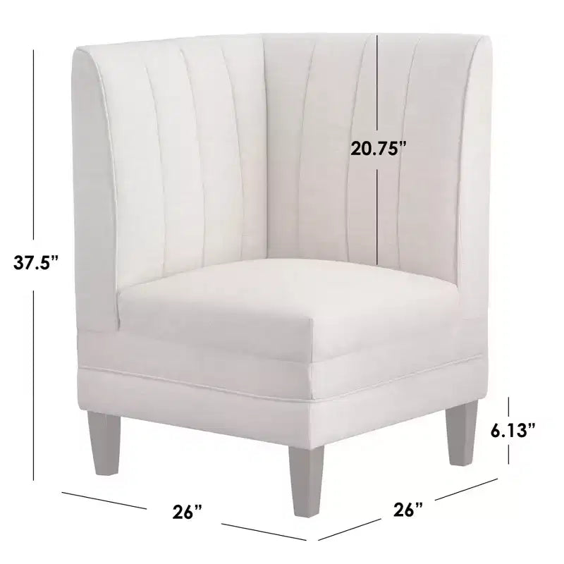 Lifestorey Kerrington Channel Back Breakfast Nook Corner Chair